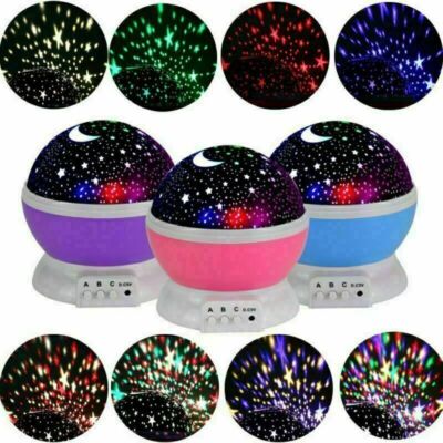 360° Romantic LED USB Star Light Sleep Starry Night Sky Projector Cosmos Lamp
