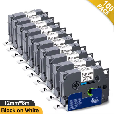 Brother TZe-231 P Touch Label Tape - 12mm Black on White Laminated Tape TZ-231