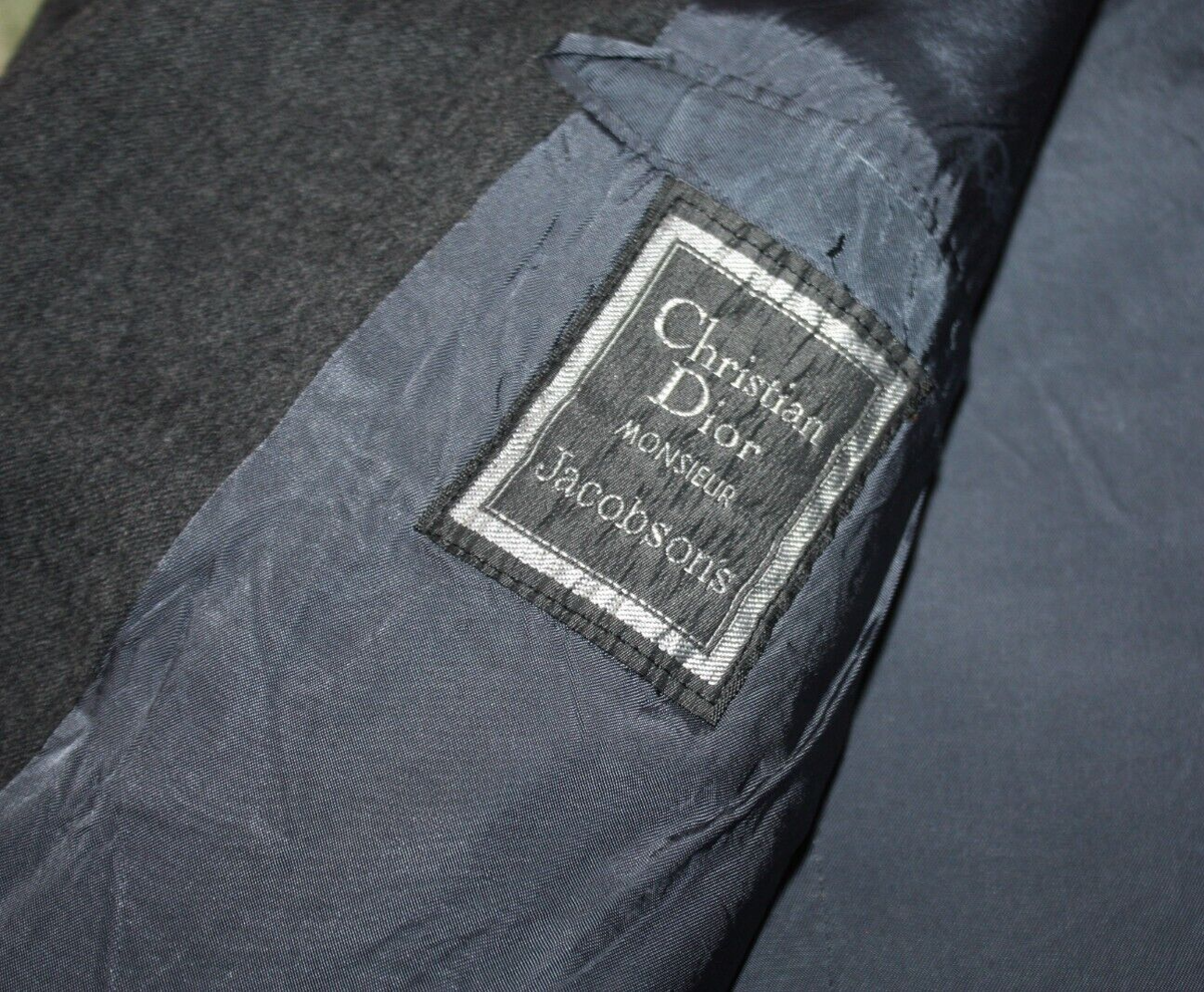 Vintage Christian Dior Monsieur Gray 100% Wool Coat Men's Jacket