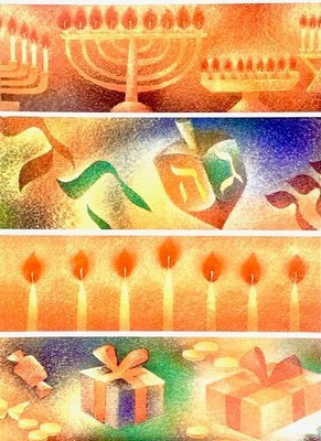 ''May your Hanukkah nights be filled with light'' PEACEABLE KINGDOM CARD