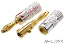 1-Pair Gold Plated Screw-Type non-magnetic Banana Plugs, AV-C36RK
