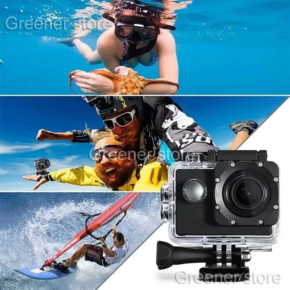 4K WiFi Action Camera Waterproof Sports Riding Camera HD 1080P Screen Underwater - Image 2 of 4