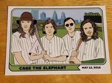 CAGE THE ELEPHANT 2016 CONCERT TOUR MANN MUSIC CENTER PHILADELPHIA TRADING CARD