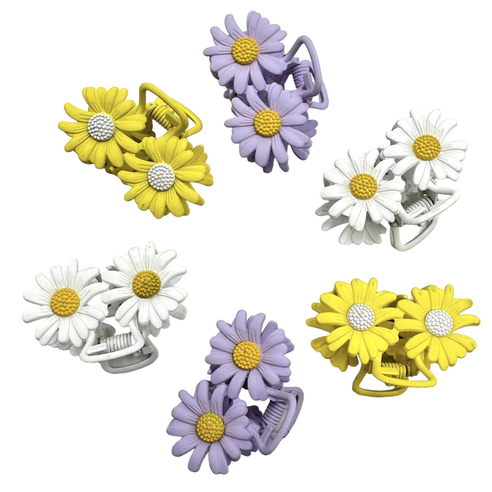 Small Metal Pastel Daisy Flower Claw Clips Hair Acces… Gem