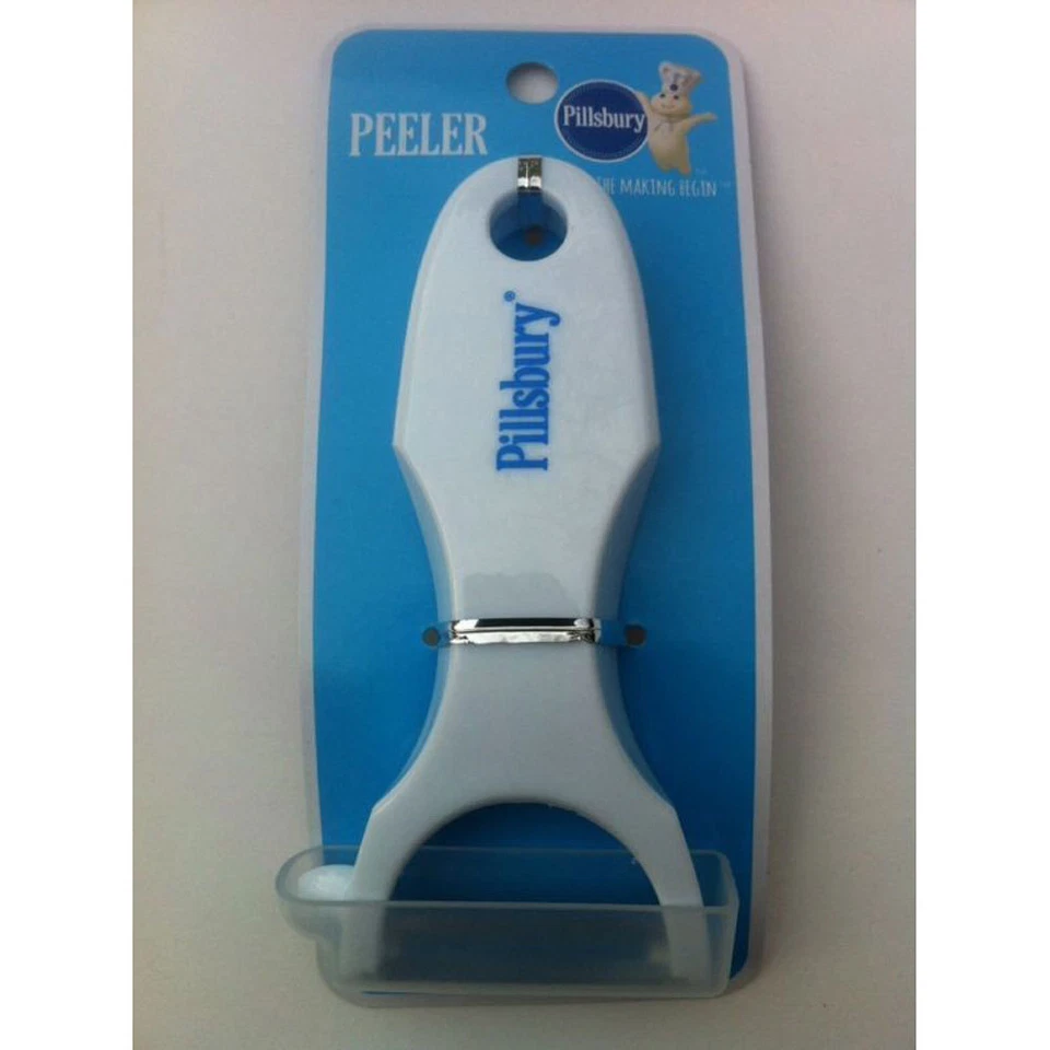PACK de 2 peladores Pillsbury Doughboy frutas verduras zanahoria pelador de patatas azul/blanco Foto 3 de 4