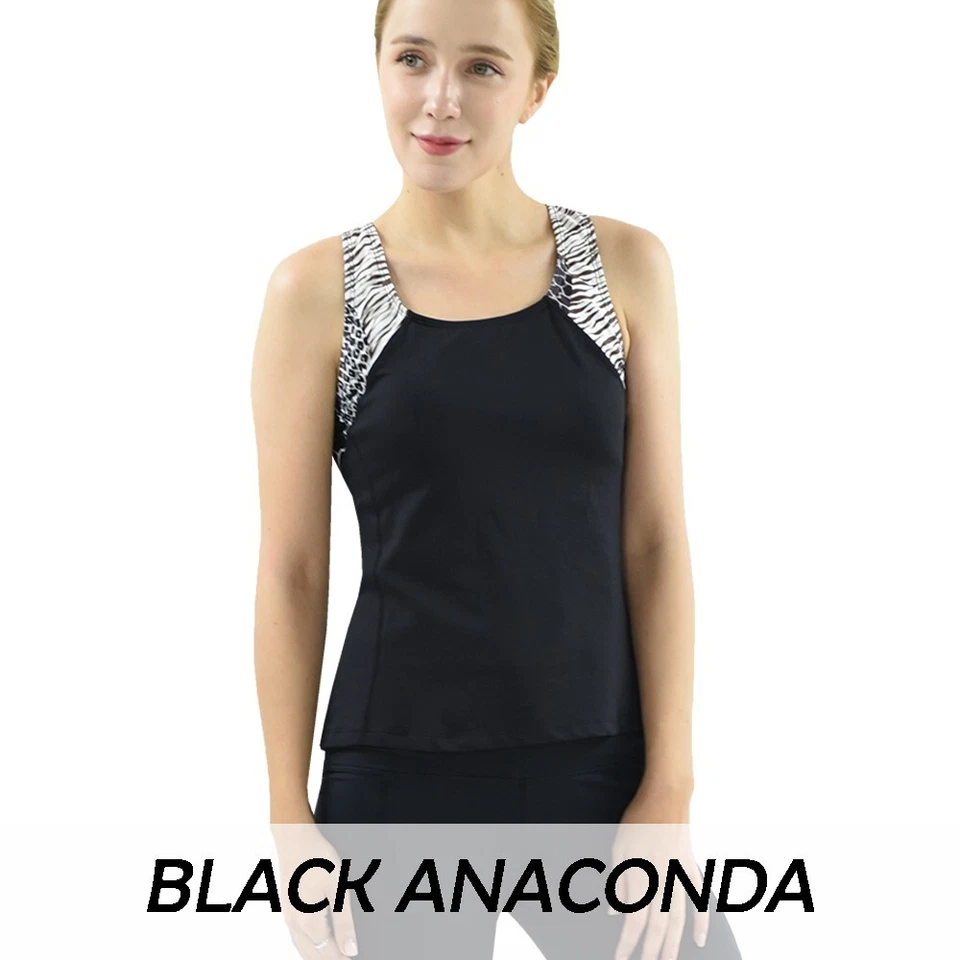 Private Island Hawaii Women Tankini Swimsuit Top Rash Guard Yoga Bathing Bra Top - Image 3 of 4