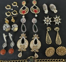 Lot Indian Bollywood Style Jewelry Bracelet Earrings Wedding Costume Gold Tone