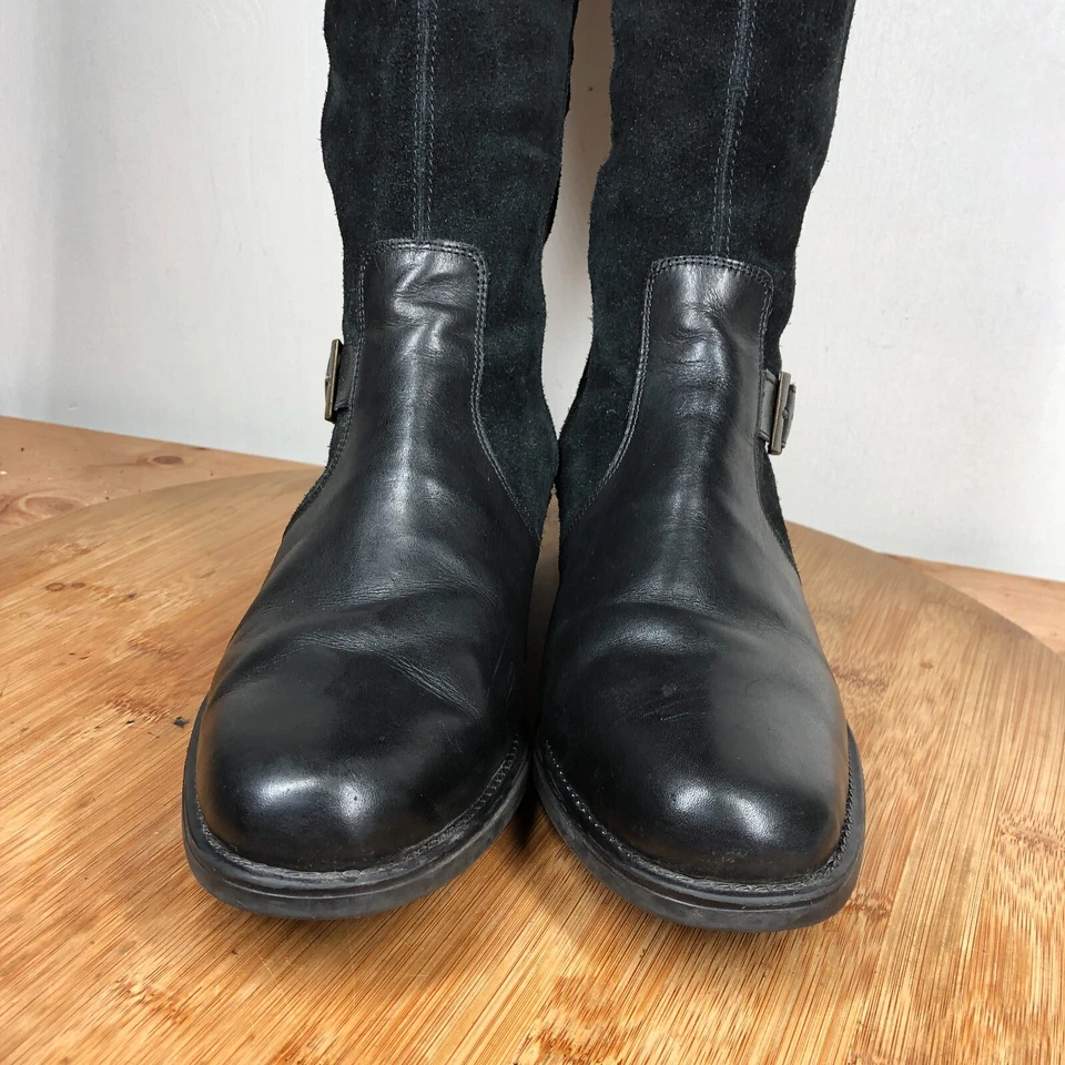 Botas Rieker 40 Mujer 9 Cuero Negro Alto Cremallera Lana Forradas Informales Carrera Foto 3 de 4