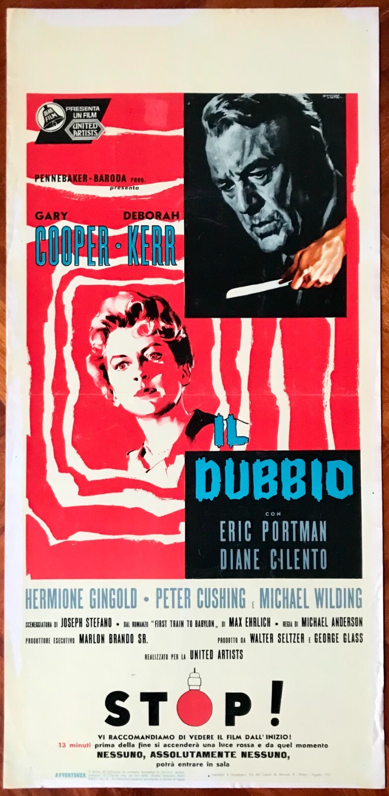 Locandina originale film Il dubbio (1961) - Regia di Michael Anderson