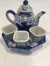 VTG Miniature Blue/White Porcelain Tea Set