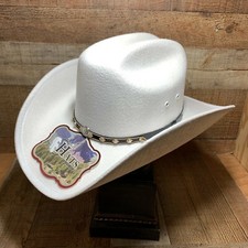Mens White Faux Felt Western Cowboy Hat Tejan...
