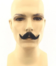 Professional Men's Premium Synthetic Hair Handlebar Mustache - Black EM-14