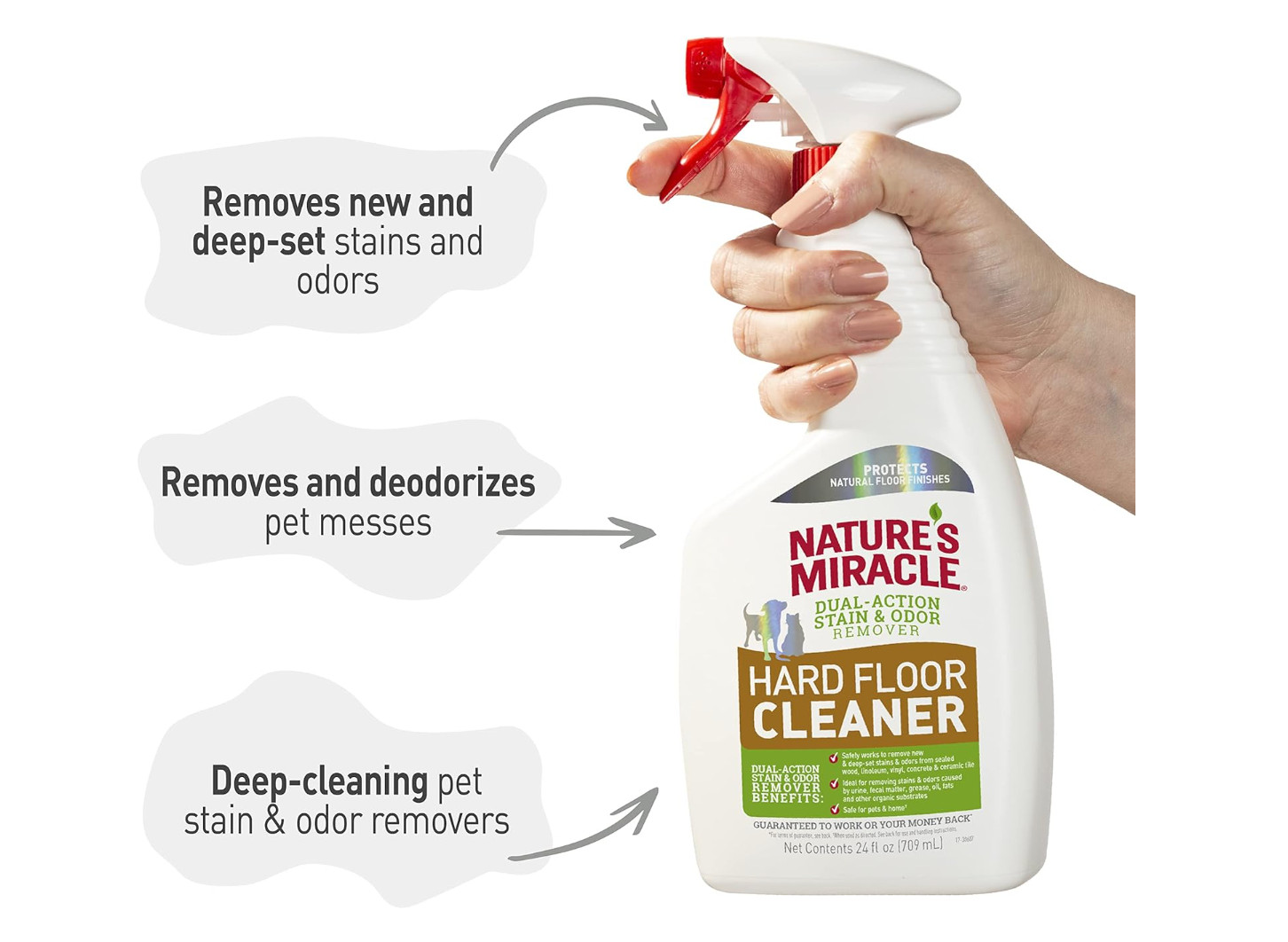 Nature's Miracle Hard Floor Cleaner, Dual-Action Stain & Odor Remover