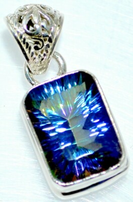 Mystic Quarz Anhänger Mehrfarbig Echt Edelstein Sterling SILBER Schmuck
