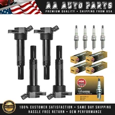4X Ignition Coil & 4X NGK Platinum Spark Plug for 11-16 Hyundai Elantra l4 1.8L