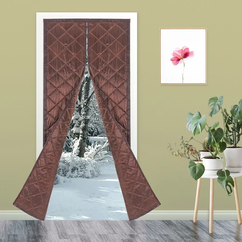Insulated Door Insulation Curtain - Magnetic Thermal Cover for Winter Keep Warm - Picture 2 of 9