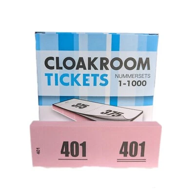 AMEISENKEKS DOPPELNUMMERN ROSA 10 Blöcke 1.000 Nummern Garderobe Tombola Abreißnummern NEU