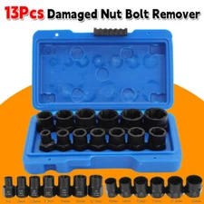 13pcs Impact Damaged Bolt Nut Screw Remover Extractor Set Twist Socket Tool Kits