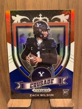 2021 Panini Prizm Draft Picks - Crusade Red White & Blue Prizm #168 Zach Wilson