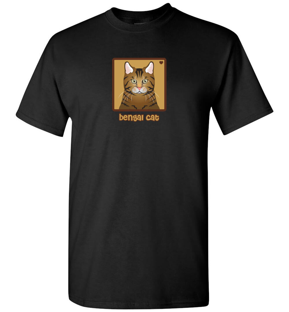 Bengal Cat Cartoon T-Shirt, Men Women's Youth Tank Short Long Sleeve | eBay