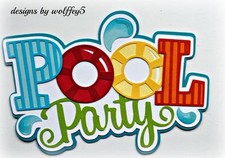 CRAFTECAFE POOL SUMMER TITLE paper piecing premade Scrapbook piece die cut album