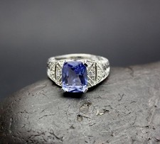 GENUINE CUBIC ZIRCONIA RING 925 STERLING SILVER Size 5 FAST FREE SHIPPING  