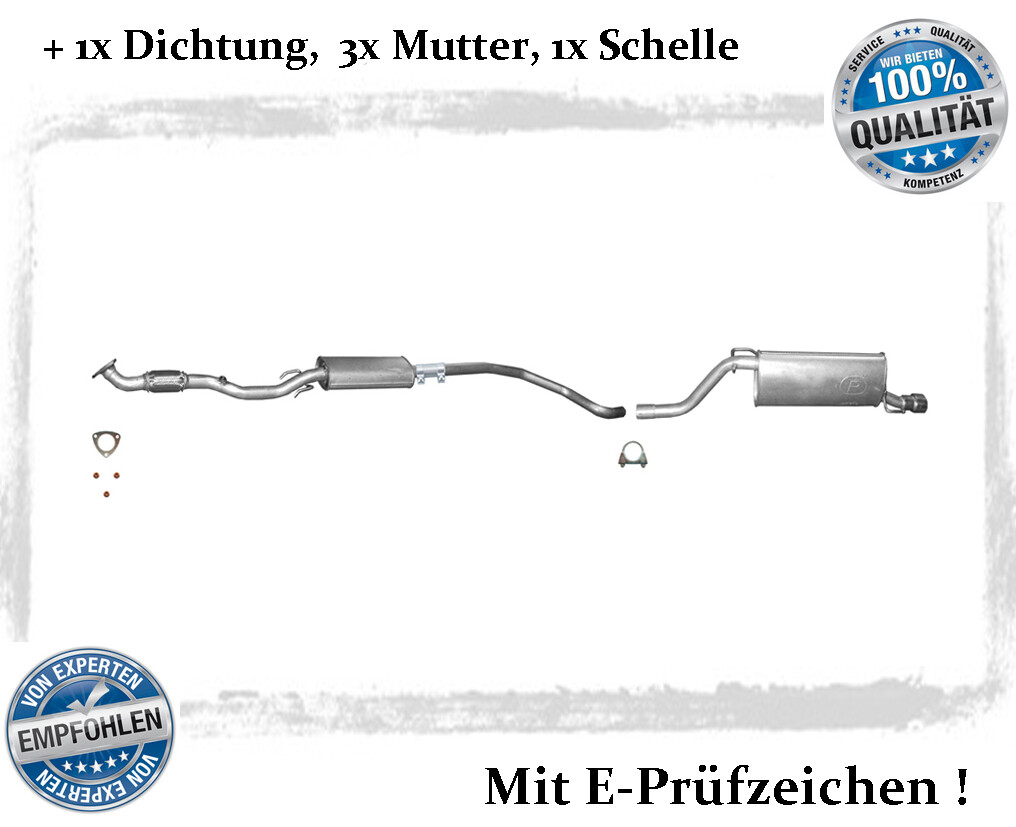 POLMOstrow Auspuff Mitteltopf Für Opel Corsa D 1.4 (2006-2014) – Komplett Mit Montagesatz