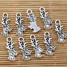 40pcs Tibetan silver deer head charms EF1833