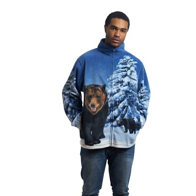 Wildkind Grizzly Black Bear Jacket Brown Bears Ursa Growling Blue Sweater S-M