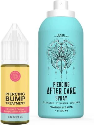 BASE LABORATORIES Base Labs Piercing Cleaning Solution Kit | Piercing Aftercare Spray (4oz) + Pie