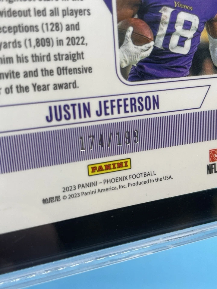 2023 Phoenix ~ JUSTIN JEFFERSON ~  Red Contours #’d /199 ~ SGC 10 GEM MINT 🔥 - Image 4 of 4