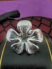 Sterling Silver Retro Flower Ring 5.49 Grams