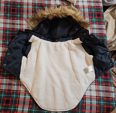 Lurio Navy Air Force Faux Fur Puffer Dog Jacket Size M