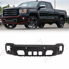 Steel Front Bumper Face Bar Black w/ Sensor Holes For 2014 2015 GMC Sierra 1500
