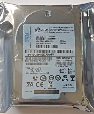 300GB SAS IBM 43D0637 ST9300605SS 10000rpm 64MB HDD 2.5