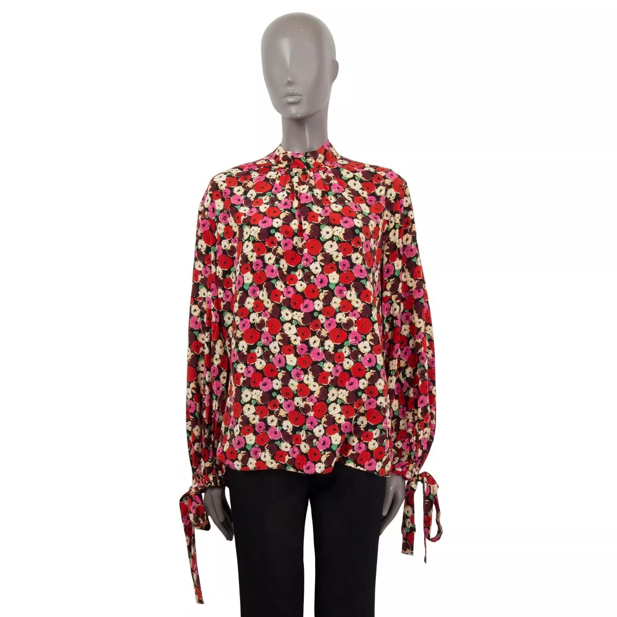 black and red floral blouse
