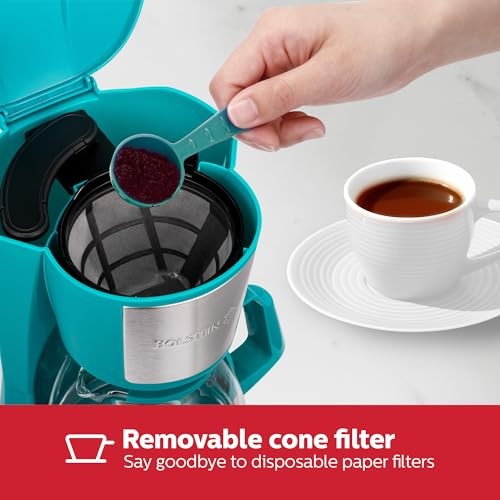 Holstein Housewares Macchina da Caffè a Goccia 5 Tazze - Compatta e 5 Tazze, Teal - Foto 3 di 7