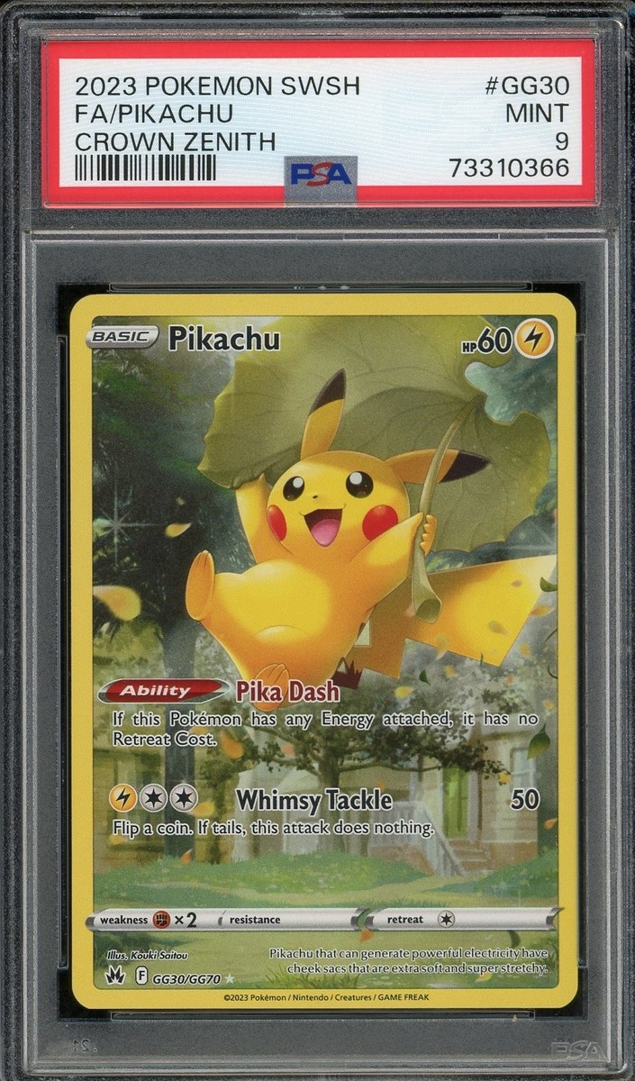 2023 PSA 9 Pokemon SWSH Crown Zenith Full Art Pikachu GG30/GG70
