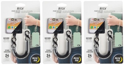 Nite Ize Hitch Phone Anchor + Tether - Black/Black (3-Pack)
