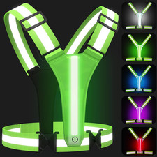 LED Reflective Vest Running Gear, 5 Colors Lights up Running Vest for Night Walk