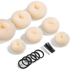 7 Pcs Donut Hair Bun Maker Set Doughnut Bun Ring Styler Maker for Women