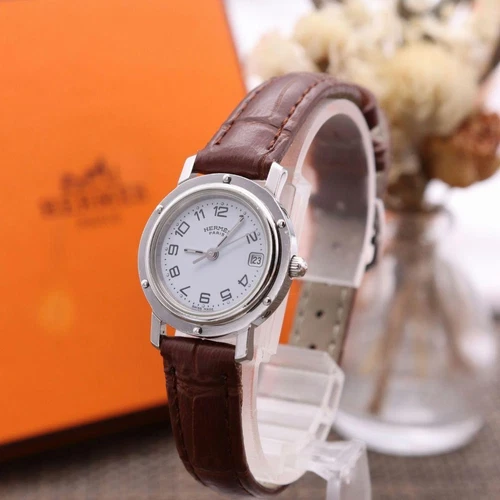 HERMÈS Originale [batteria nuova] HERMES Clipper CL4.210 Silver in buone condizioni funzionante