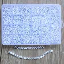 1Set A-Z Letter Beads White Acrylic Durable DIY Jewelry Making Accessories