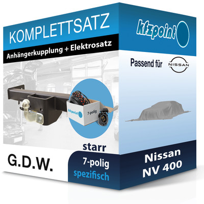 Für Nissan NV 400 12- G.D.W. Anhängerkupplung starr + 7polig E-Satz neu