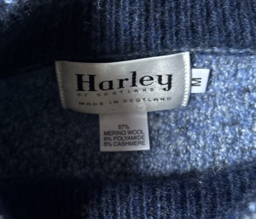 Suéter Harley of Scotland para mujer azul mediano 87 % lana merino Foto 2 de 4