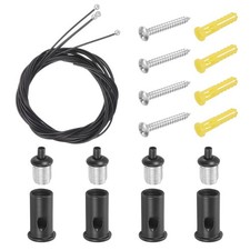 4Set 6.6ft Hexagon Garage Light Suspension Cables for Hexagon Light, Black