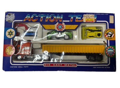 Vtg RARE Yatming Road Tough Action Team Set Construction Set Die cast