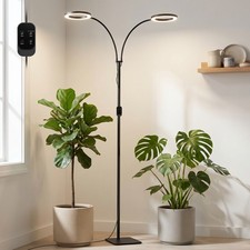 Grow Light for Indoor Plants Dual-Head LED Full Spectrum with 3/6/12/16H Timer
