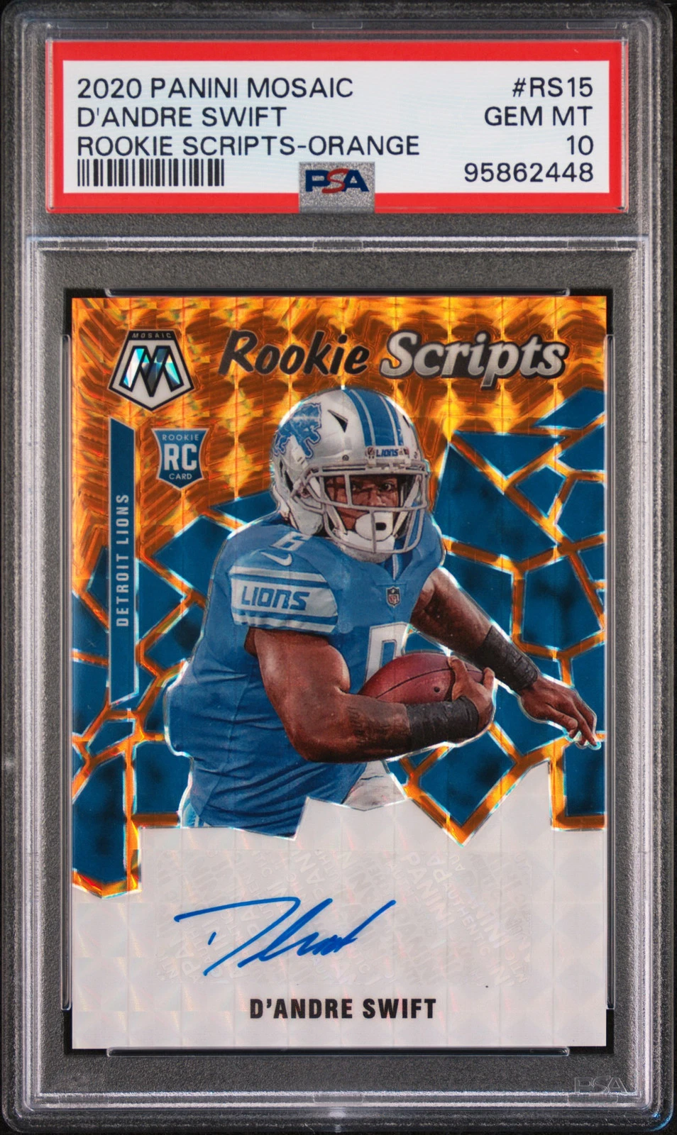 D'Andre Swift Panini Mosaic Rookie Scripts #RS15 Orange
