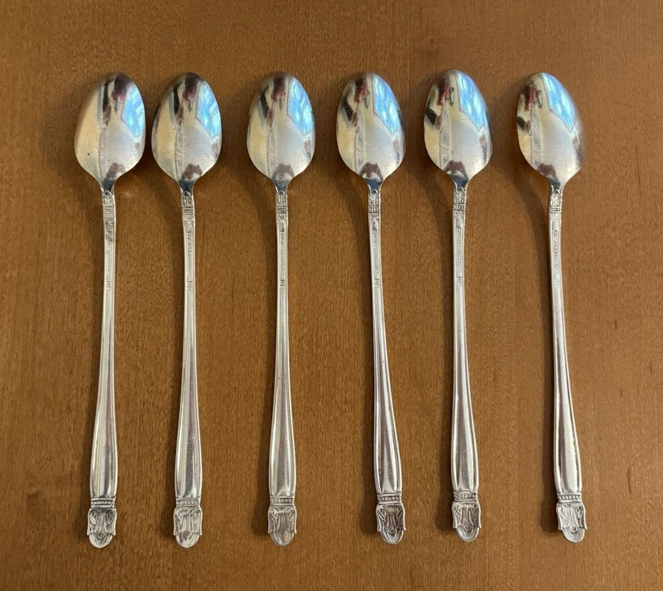 Juego de 6 cucharas de té heladas Danish Princess Silverplate de Holmes & Edwards 7 3/4" Foto 3 de 4